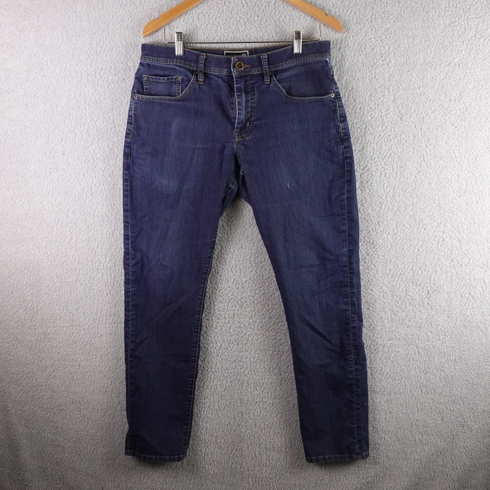Travis Mathew Men Dark Wash Featherweight Denim Jeans Size 32 Slim Straight Blue